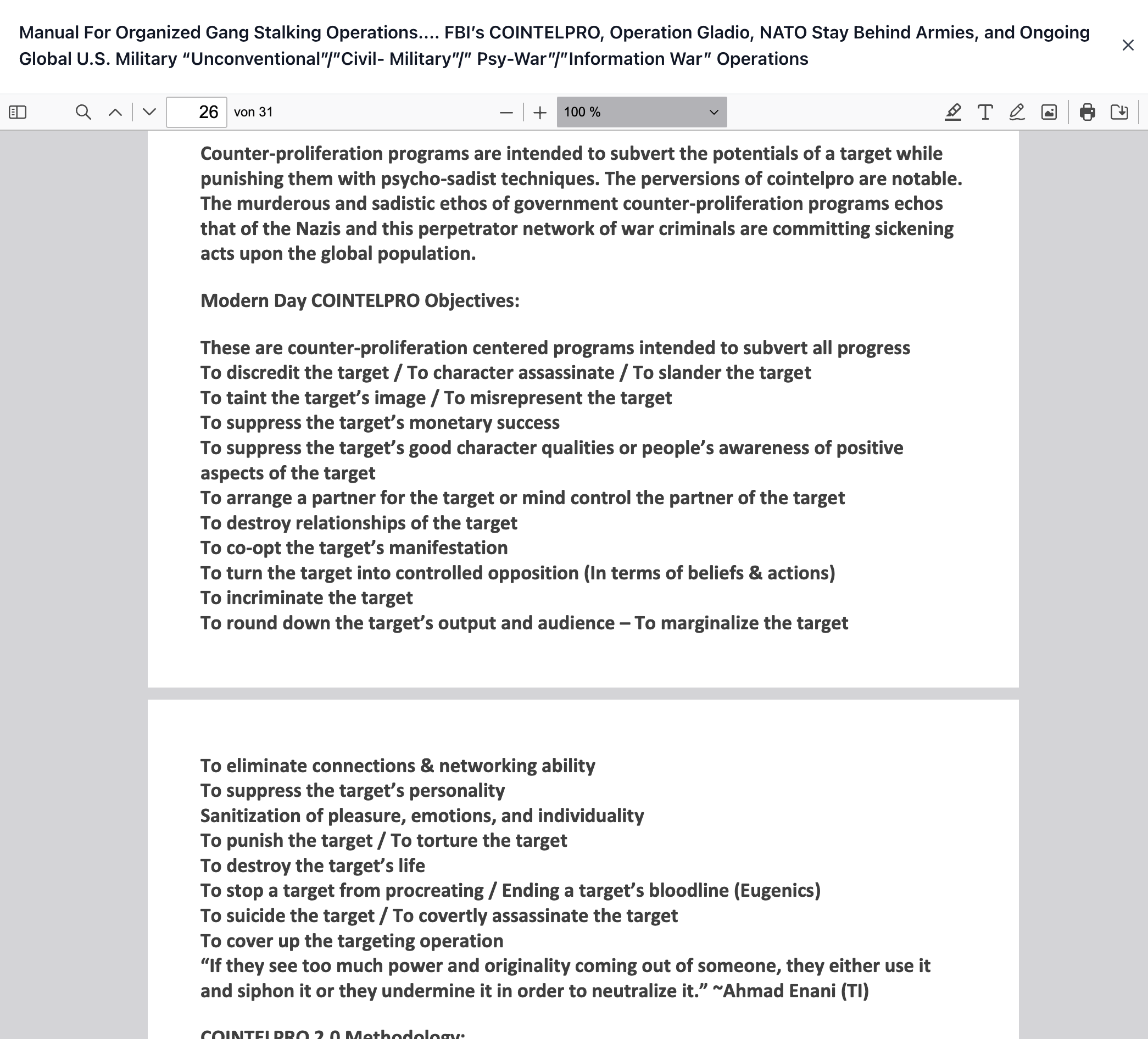 Manual For Organized Gang Stalking Operations