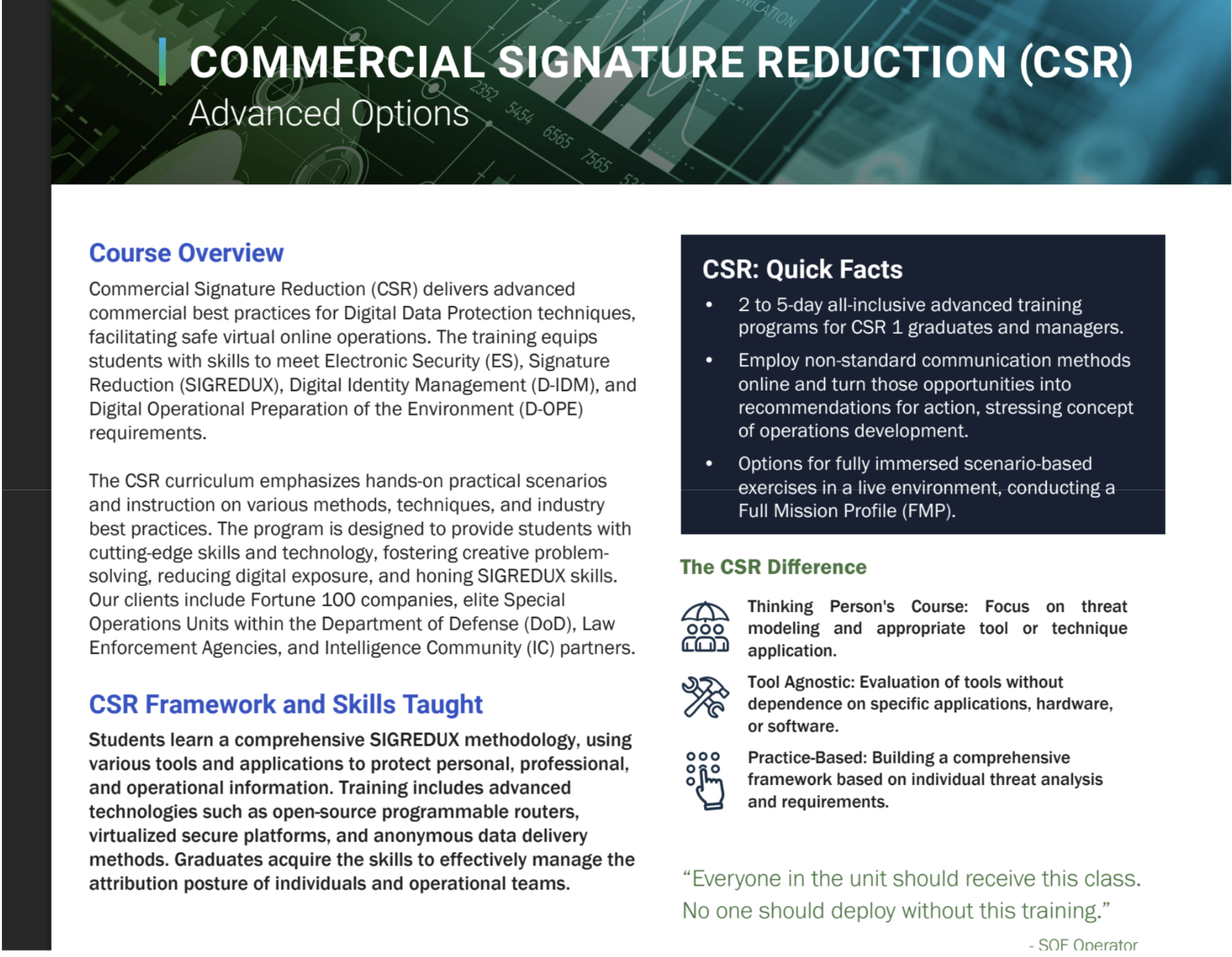 SIGNATURE REDUCTION